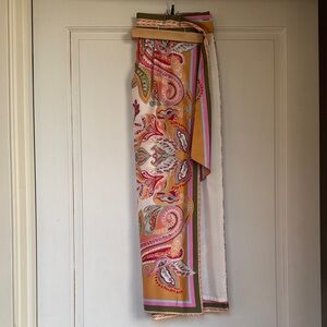 ANTONIO MELANI Wrap Skirt in Mustard, Pink & Green